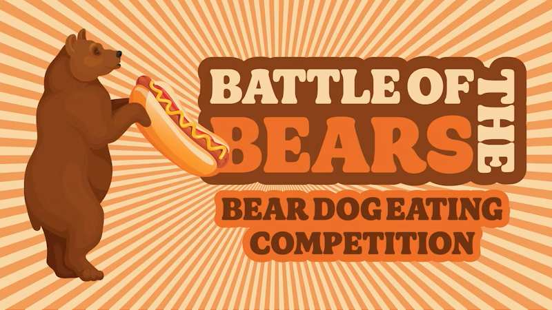 Advertisement for a hotdog-eating competition